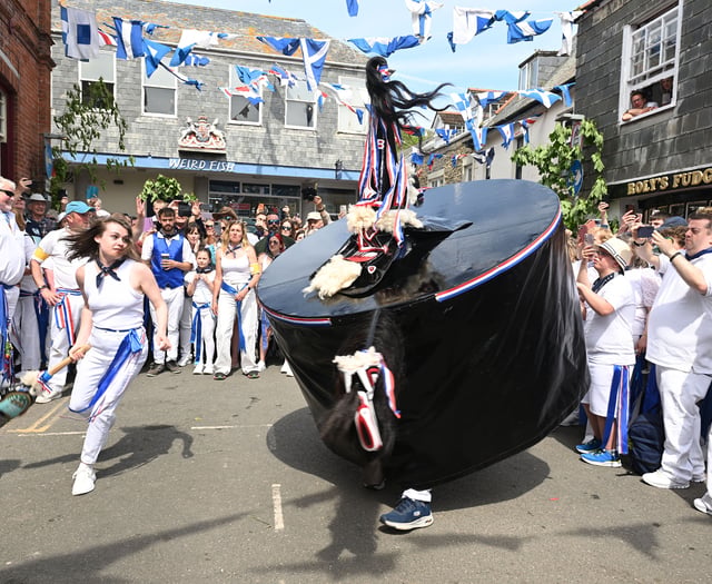 Large crowds gather for traditional Obby Oss celebration