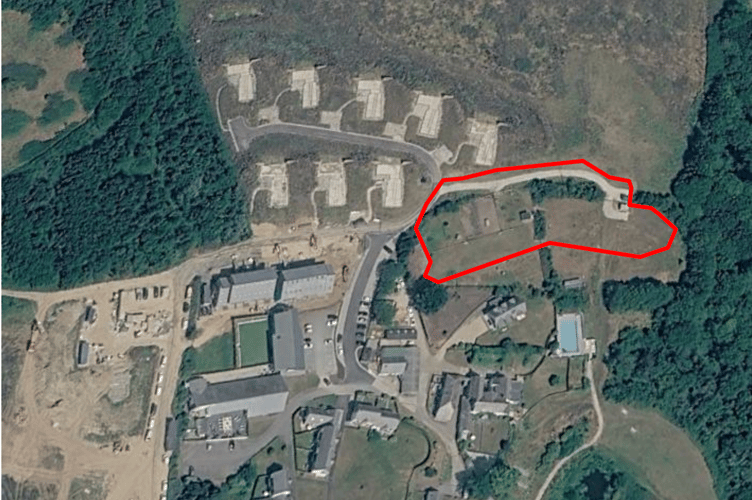 The land marked in red is the proposed location of the additional lodges at Whalesborough Farm (Picture: Cornwall Council)