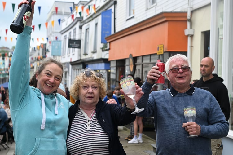 Celebrating the Wadebridge Big Lunch are Jane, Janet and Olly (Picture: Adrian Jasper)