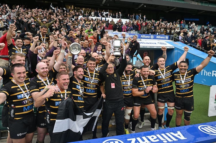 Cornwall celebrate county championship win.