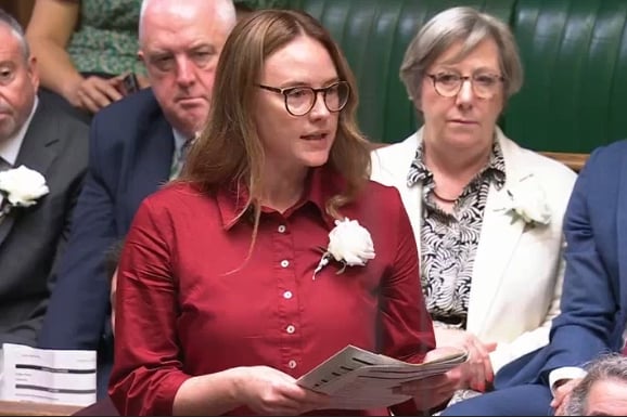 South East Cornwall MP, Anna Gelderd, during Prime Minister's Questions in the House of Commons