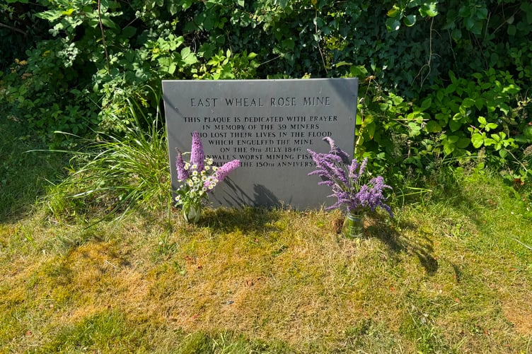 A commemorative plaque to mark the East Wheal Rose disaster