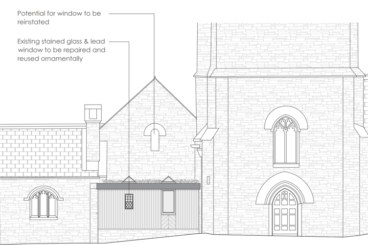 A drawing showing the proposed extension, which appears to be a timber-clad material (Picture: Cornwall Council)