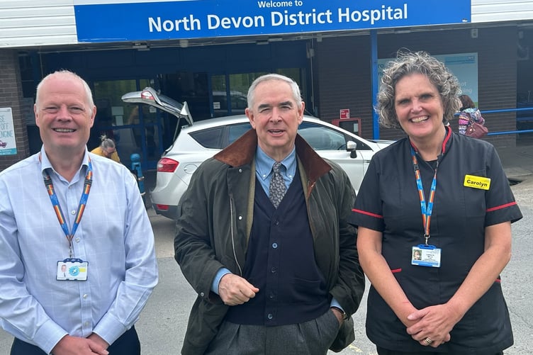 Sir Geoffrey Cox KC MP visiting North Devon District Hospital in May. (Picture: Geoffrey Cox)