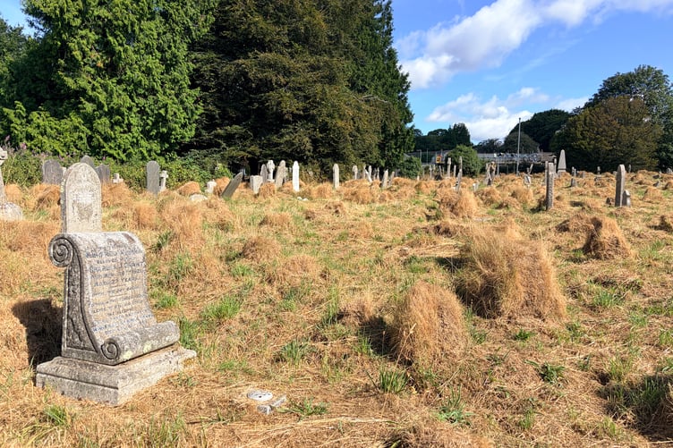 Contractors for Cornwall Council come in twice a year to maintain the cemetery at St Martin's Church in Liskeard