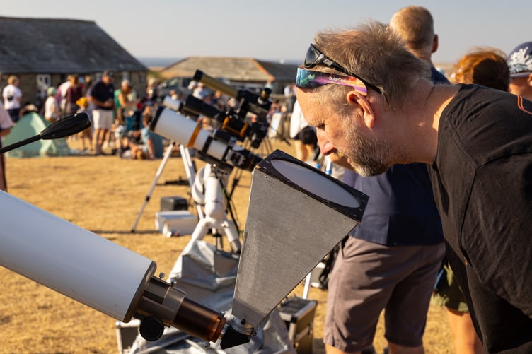 Astronomical group Kernow Astronomers were on hand to show the hundreds of people in attendance the partial eclipse through their specially adapted telescopes