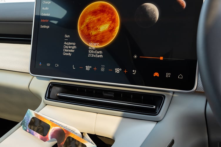 Polestar 4's interior ambient lighting is directly themed around the planets of our solar system