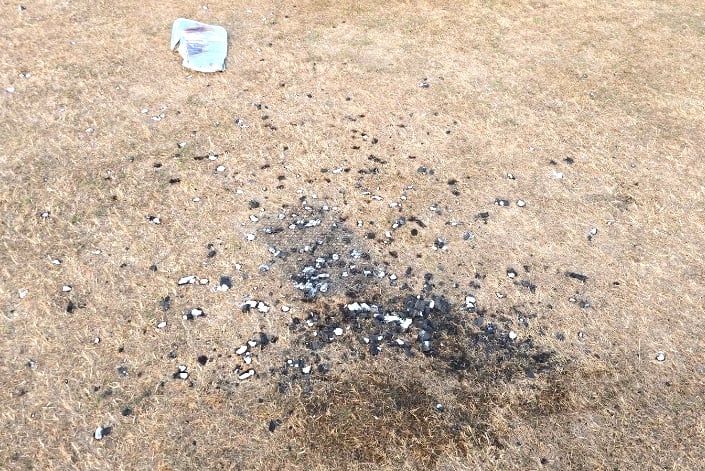 A player at Carlyon Bay Golf Club was shocked to find someone had left the remains of a disposal barbecue on a parched fairway.