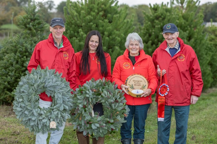 A family affair for the team at Santa Trees in Liskeard, who will be providing the official Christmas wreath for No.10 Downing Street. Pictured are Russell Edge, Helen Edge, Margaret Dungey and Ivor Dungey
