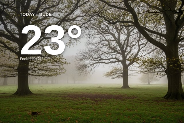 Bude: misty day, high of 23°C