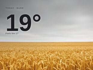 Bude: overcast day, high of 19°C